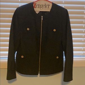 Black Zip Front Blazer | Jones New York